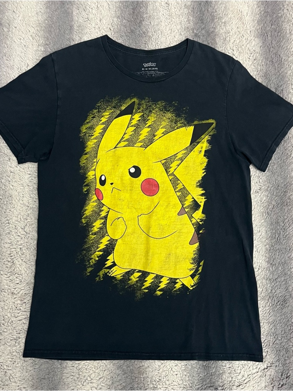 Pokémon Pikachu Graphic Tee - Black & Yellow Boys Medium T Shirt